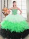 Glorious Multi-color Quinceanera Dress Sweet 16 and Quinceanera with Beading and Ruffles Sweetheart Sleeveless Lace Up