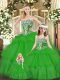 Customized Green Sleeveless Floor Length Beading and Ruffled Layers Lace Up 15th Birthday Dress