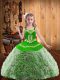 Sleeveless Fabric With Rolling Flowers Floor Length Lace Up Pageant Gowns For Girls in Multi-color with Embroidery and Ruffles