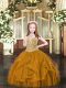 Floor Length Brown Little Girls Pageant Dress Wholesale Spaghetti Straps Sleeveless Lace Up