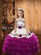 Sweet Organza Sleeveless Floor Length Pageant Dress and Embroidery and Ruffled Layers