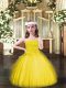 Tulle Sleeveless Floor Length Pageant Dress Womens and Beading and Ruffles