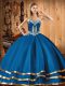 On Sale Blue Sweetheart Lace Up Embroidery Sweet 16 Dress Sleeveless