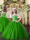 Custom Designed Floor Length Ball Gowns Sleeveless Green Pageant Gowns Lace Up