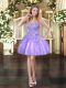 Dynamic Mini Length Ball Gowns Sleeveless Lavender Prom Dress Lace Up