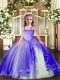 Lavender Ball Gowns Appliques Custom Made Pageant Dress Lace Up Tulle Sleeveless Floor Length