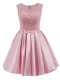 Dramatic Mini Length A-line Sleeveless Baby Pink Bridesmaid Gown Zipper