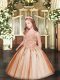 Rust Red Tulle Lace Up Kids Formal Wear Sleeveless Floor Length Appliques