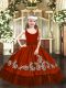 Wine Red Zipper Little Girl Pageant Dress Beading and Appliques Sleeveless Floor Length