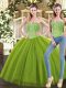 High Class Floor Length Ball Gowns Sleeveless Olive Green Sweet 16 Quinceanera Dress Lace Up