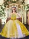 Customized Beading Little Girls Pageant Dress Wholesale Gold Lace Up Sleeveless Floor Length