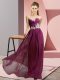 High Quality Floor Length Empire Sleeveless Dark Purple Homecoming Dress Lace Up