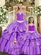 Sweetheart Sleeveless Organza Quinceanera Gown Ruching Lace Up