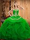 Noble Ball Gowns Quinceanera Gown Green Sweetheart Organza Sleeveless Floor Length Lace Up