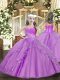 Fashionable Sleeveless Lace Up Floor Length Ruffles and Sequins Kids Pageant Dress