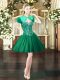 Sexy Mini Length Dark Green Prom Gown Sweetheart Sleeveless Lace Up