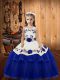Cute Straps Sleeveless Organza Girls Pageant Dresses Embroidery and Ruffled Layers Lace Up