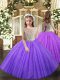 Tulle Straps Sleeveless Lace Up Beading Pageant Dress for Teens in Lavender