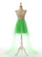 Green Sleeveless Tulle Backless Prom Gown for Prom and Party