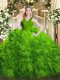 Clearance Zipper Ball Gown Prom Dress Ruffles Sleeveless Floor Length