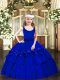 Discount Royal Blue Little Girls Pageant Dress Wholesale Party and Quinceanera with Beading Scoop Sleeveless Zipper