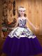 Sleeveless Embroidery Lace Up Little Girls Pageant Dress