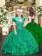 Turquoise Ball Gowns Beading and Ruffles Pageant Gowns Lace Up Tulle Sleeveless Floor Length