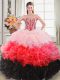 Multi-color Sleeveless Organza Lace Up 15 Quinceanera Dress for Sweet 16 and Quinceanera