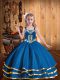 Amazing Straps Sleeveless Organza Little Girl Pageant Dress Embroidery and Ruffled Layers Lace Up