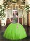 Ball Gowns Tulle Halter Top Sleeveless Beading Floor Length Lace Up Little Girls Pageant Dress