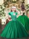 Dark Green Sleeveless Beading Floor Length Little Girls Pageant Dress