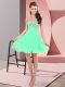 Apple Green Sleeveless Chiffon Lace Up for Prom and Party