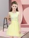 High Quality Lace Bridesmaid Dresses Yellow Side Zipper Sleeveless Mini Length