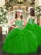 Discount Floor Length Ball Gowns Sleeveless Green Pageant Gowns For Girls Lace Up