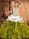 Strapless Sleeveless Lace Up Quinceanera Dresses Olive Green Satin and Organza