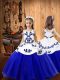 Cute Organza Sleeveless Floor Length Little Girl Pageant Gowns and Embroidery