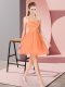 Most Popular Orange Red Sleeveless Organza Zipper Homecoming Dress for Prom and Party