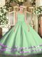 New Arrival Apple Green Ball Gowns Straps Sleeveless Tulle Floor Length Zipper Ruffled Layers 15th Birthday Dress