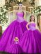 Low Price Ball Gowns Quinceanera Dresses Red Sweetheart Tulle Sleeveless Floor Length Lace Up
