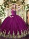 Beautiful Ball Gowns Sleeveless Fuchsia Ball Gown Prom Dress Zipper