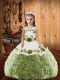 Customized Multi-color Lace Up Girls Pageant Dresses Embroidery and Ruffles Sleeveless Floor Length