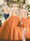 Orange Red Off The Shoulder Neckline Beading 15 Quinceanera Dress Sleeveless Lace Up