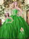 Attractive Green Sweetheart Lace Up Beading Sweet 16 Dress Sleeveless