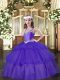 Organza Sleeveless Floor Length Glitz Pageant Dress and Beading and Ruffled Layers
