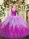 Lovely Multi-color Scoop Side Zipper Beading and Ruffles 15 Quinceanera Dress Sleeveless