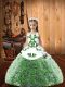 Multi-color Straps Neckline Embroidery and Ruffles Little Girls Pageant Dress Wholesale Sleeveless Lace Up