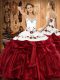 Wonderful Organza Sleeveless Floor Length Vestidos de Quinceanera and Embroidery and Ruffles