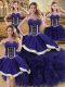 Sexy Ball Gowns Sweet 16 Quinceanera Dress Purple Sweetheart Satin Sleeveless Floor Length Lace Up