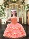Watermelon Red Sleeveless Organza Lace Up Kids Formal Wear for Party and Quinceanera
