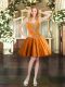 Fabulous Orange Sleeveless Beading Mini Length Evening Dress